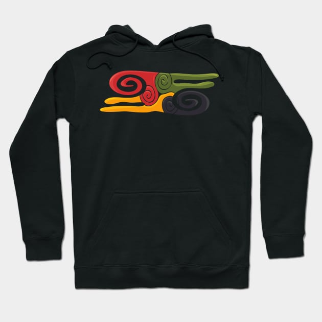 Kwatakye Atiko Adinkra symbol in pan african colors Hoodie by tatadonets